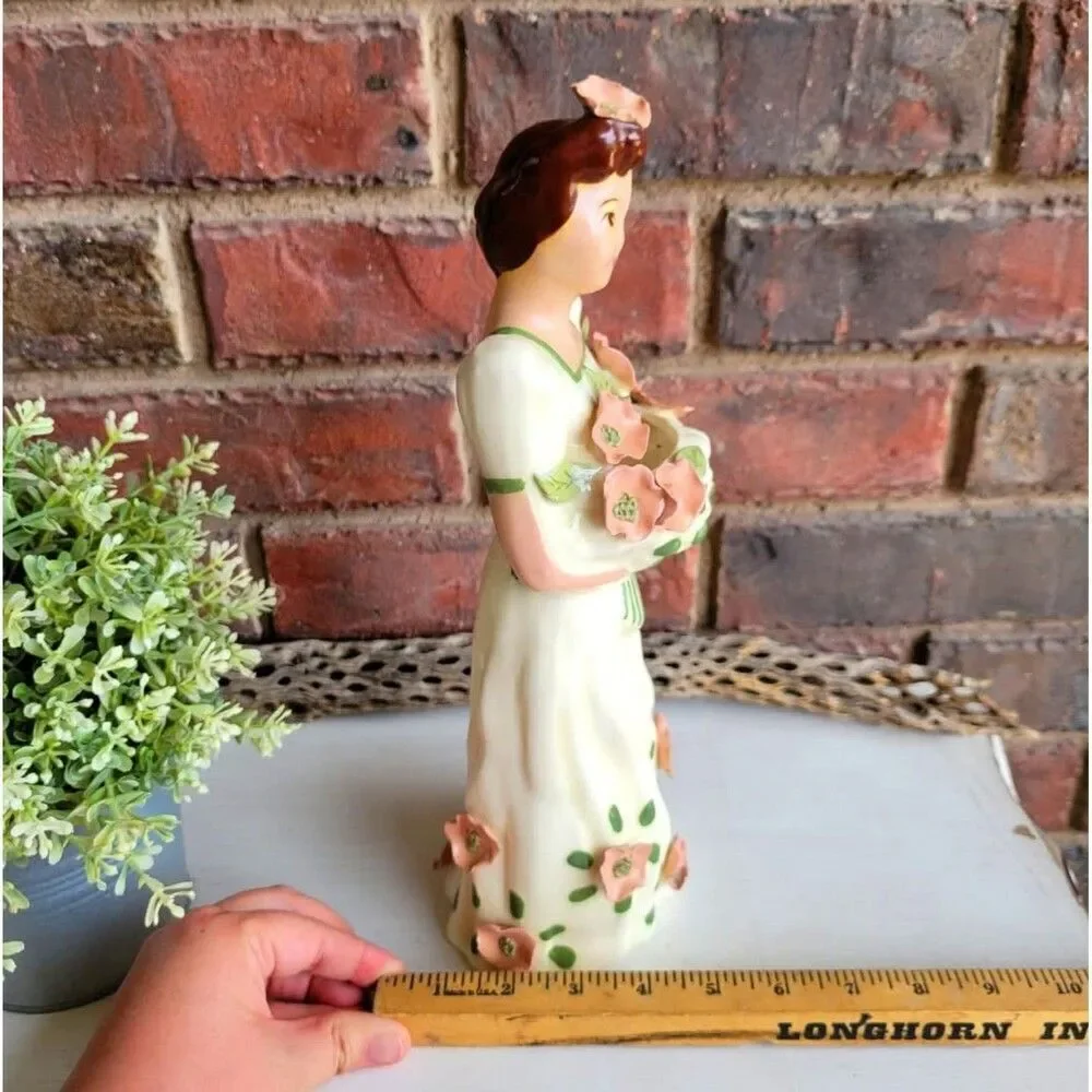 Vintage Beautiful & Rare Tall California Pottery Elegant Lady Bouquet Vase